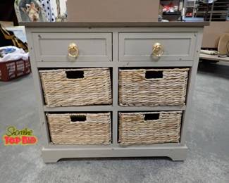 6 Drawer Wicker Storage Unit