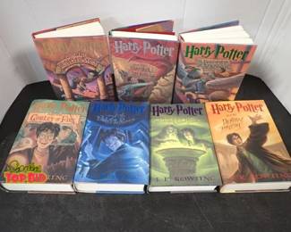 Complete Set of Harry Potter Hardcover Books Years 1 7 all with Dust Jackets