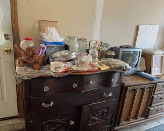 antique dresser, vintage hutch