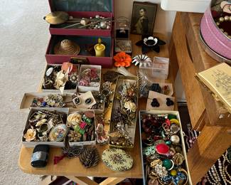 brooches, earrings