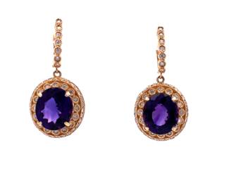 Amethyst and Diamond Earrings