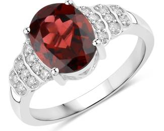 Rhodolite Garnet and Diamond Ring