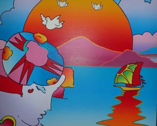 Peter Max Acrylic on Canvas Signed 2002