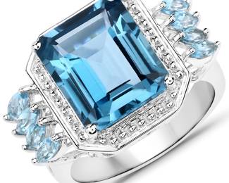 London Blue Topaz and Swiss Blue Topaz Ring