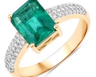IGI Emerald and Diamond Ring