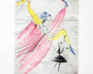 Salvador Dali Hand Signed, Water Color with Litho