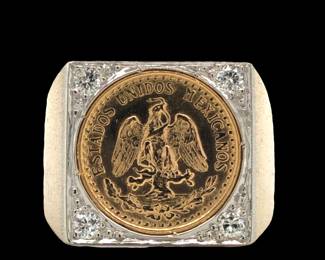 Iconic 2 Pesos Gold Coin Ring