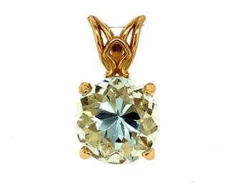 Aquamarine Solitaire Pendant