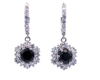 Black & White Diamond Dangle Earrings