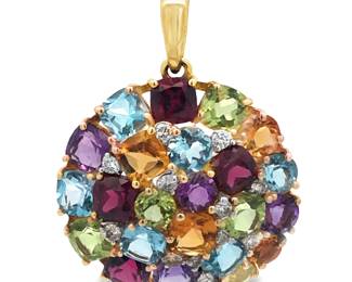 Multi-Color Gemstone Pendant