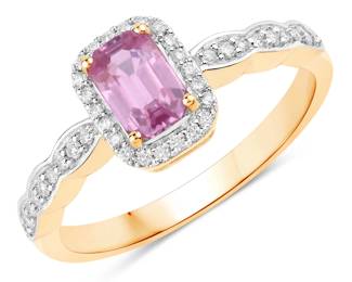 Pink Sapphire & Diamond Ring