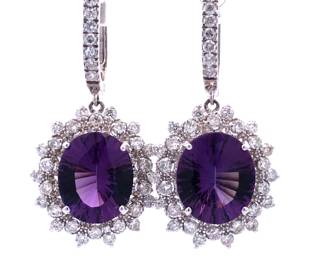 Amethyst and Diamond Earrings