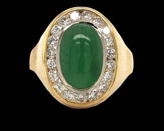 Jade and Diamond Ring