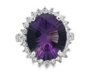 Amethyst and Diamond Ring