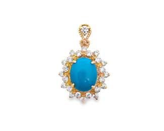 Turquoise and Diamond Pendant