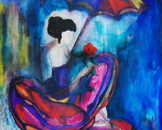 Linda Le Kinff Oil on Wood Hand Signed