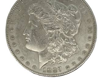 1887 Morgan Silver Dollar AU