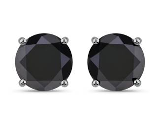 5.41 TCW Black Diamond Stud Earrings