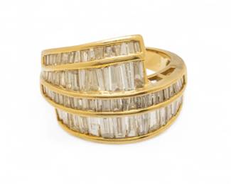 Lot 47
14K Yellow Gold And Diamond Baguette Ring 1960, Size 7 7 g 1 PC