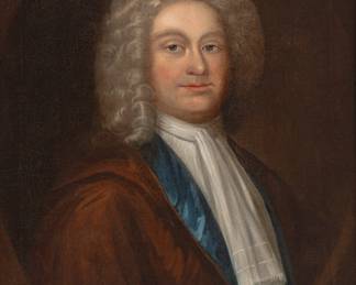 Lot 1031
English Oil on Canvas, Portrait of a Gentleman, 18th C., H 30" W 25" Frame Size: H 36" W 32"