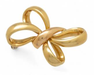 Lot 75
Italian 18K Yellow Gold Bowknot Brooch 1950, W 1.7" 11 g 1 PC
