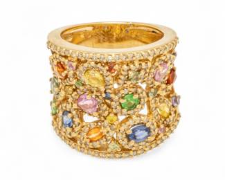 Lot 42
"Effy" 14k Yellow Gold And Multi Sapphire Ring Size 7 13 g