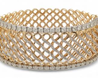 Lot 4
Effy Jewelry Diamond And 14k Yellow Gold Lady's Bracelet 45.5cm W 2.17" 37 g