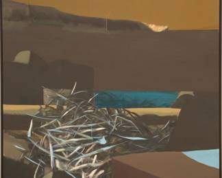 Lot 1097
Alan R. Lant (American, B. 1946) Oil on Canvas, 1969, 'Landscape', H 60.75" W 60.75" Frame Size: H 62.25" W 62.25"