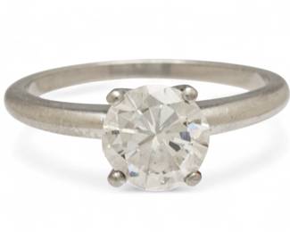 Lot 64
Diamond Solitaire Engagement Ring, .70ct Platinum Size 5 3/4, 1940