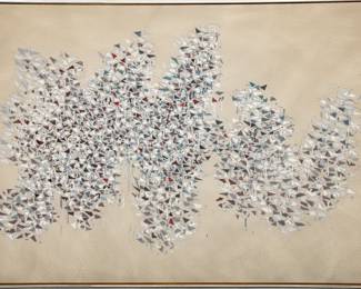 Lot 1007
Robert Goodnough (American, 1917-2010) Oil And Acrylic on Canvas, 1984, 'Color White Gray', H 48" W 78" Frame Size: H 49.25" W 79.25"