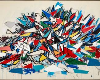 Lot 1006
Robert Goodnough (American, 1917-2010) Oil And Acrylic on Canvas, 1989, 'Movement Abstract', H 62" W 108" Frame Size: H 63.5" W 109"