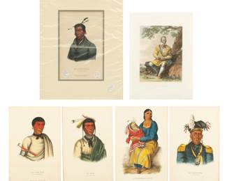 Lot 4034
John T. Bowen (English-American, 1801-1856) Hand Colored Lithographs on Paper, Ca. Mid 19th C., 'Chippeway Widow, Chippewa Chiefs, a Pottawatimie'