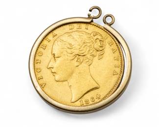 Lot 39
1864 British Gold "Victoria Dei" Coin Dia. 20mm 9 g 1 PC