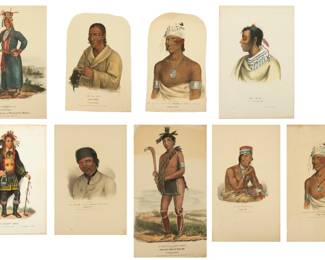 Lot 4038
Collection of Nine Hand Colored Lithographs on Paper, 19th C., North American Indians