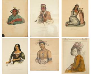 Lot 4037
Collection of Six Hand Colored Lithographs on Paper, 19th/early 20th C., North American Indians