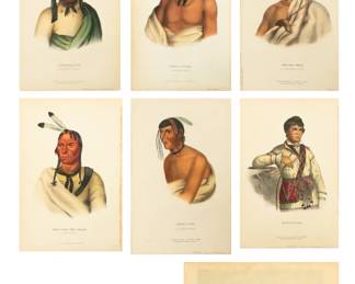 Lot 4031
John T. Bowen (English-American, 1801-1856) Hand Colored Lithographs on Paper, Ca. 1850s, 'Jack-o-Pa, Mistippee, On-ge-wae, Ect.'