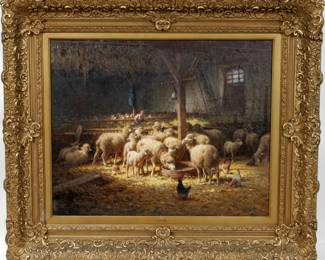 Lot 1022
Charles Clair (French, 1860-1930) Oil on Canvas, 'The Sheepcote', H 20" W 24" Frame Size: H 28" W 33"