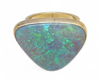 Lot 86
Suzanne St Clair Opal And 925 Silver Bezel Set Ring Size 6.5 13 g