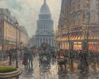 Lot 1016
Emilio Payes (Spanish, B. 1935) Oil on Canvas 20th C., 'Le Pantheon', H 38" W 32"