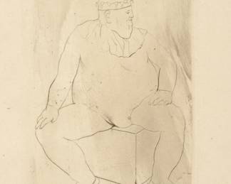 Lot 1041
Pablo Picasso (Spanish, 1881-1973) Drypoint Etching on Japan Paper, Ca. 1905, 'Le Saltimbanque Au Repos, from La Suite Des Saltimbanques'