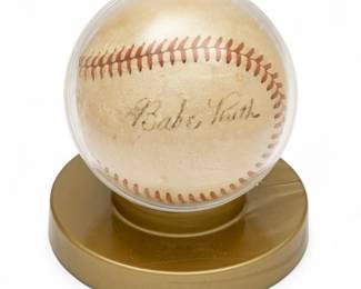 Lot 1001
Babe Ruth Autographed Baseball 1940-1948, 1 PC
