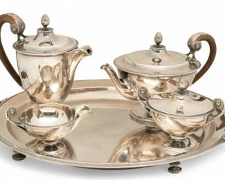 Lot 100
James Dickson & Sons (English) Sterling Silver Tea And Coffee Service, 1919, 5 PCS