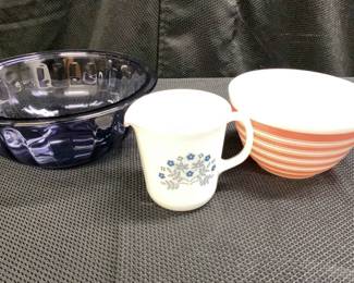 Pyrex Summer Impressions, Vintage Pyrex Pink Rainbow, Pyrex Mixing Bowl
