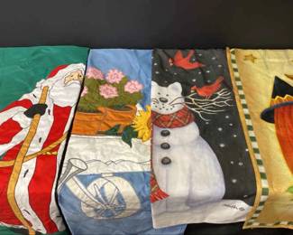 Lot Of 4 Seasonal Flags