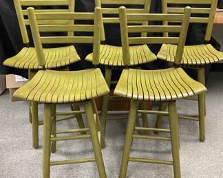 Grandmas Green Kitchen Swivel Bar Chairs