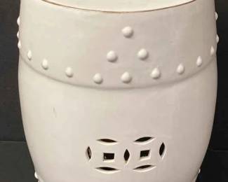 Classic White Garden Stool