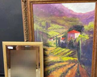 Large oil Painting Gold Plated Mirror