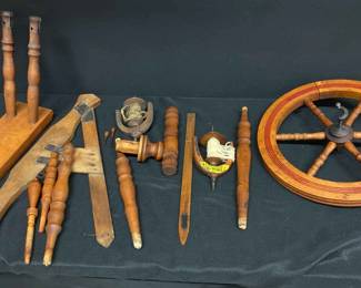 Dismantled Vintage Wooden Spinning Wheel