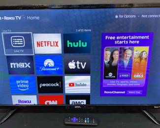 Onn. Brand Roku LCD TV with remote