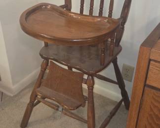 Vintage wooden high chair
